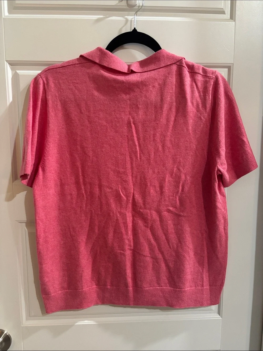 J. Crew Coral-Pink Short-Sleeve Polo Knit Top Medium